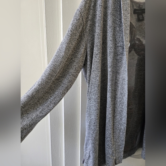 Joan Vass Hoodie Cardigan Gray Women's Sweater - Picture 2 of 5